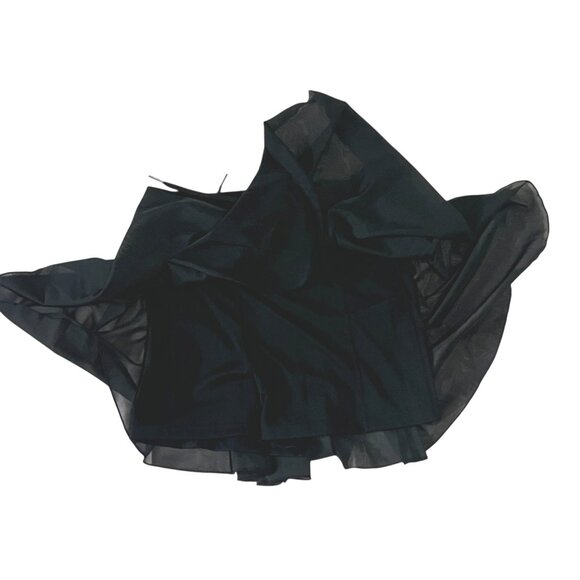 Halara Drawstring Contrast Mesh 2-in-1 Skirt Sz Medium Womens Black Flowy Dance - Picture 7 of 12
